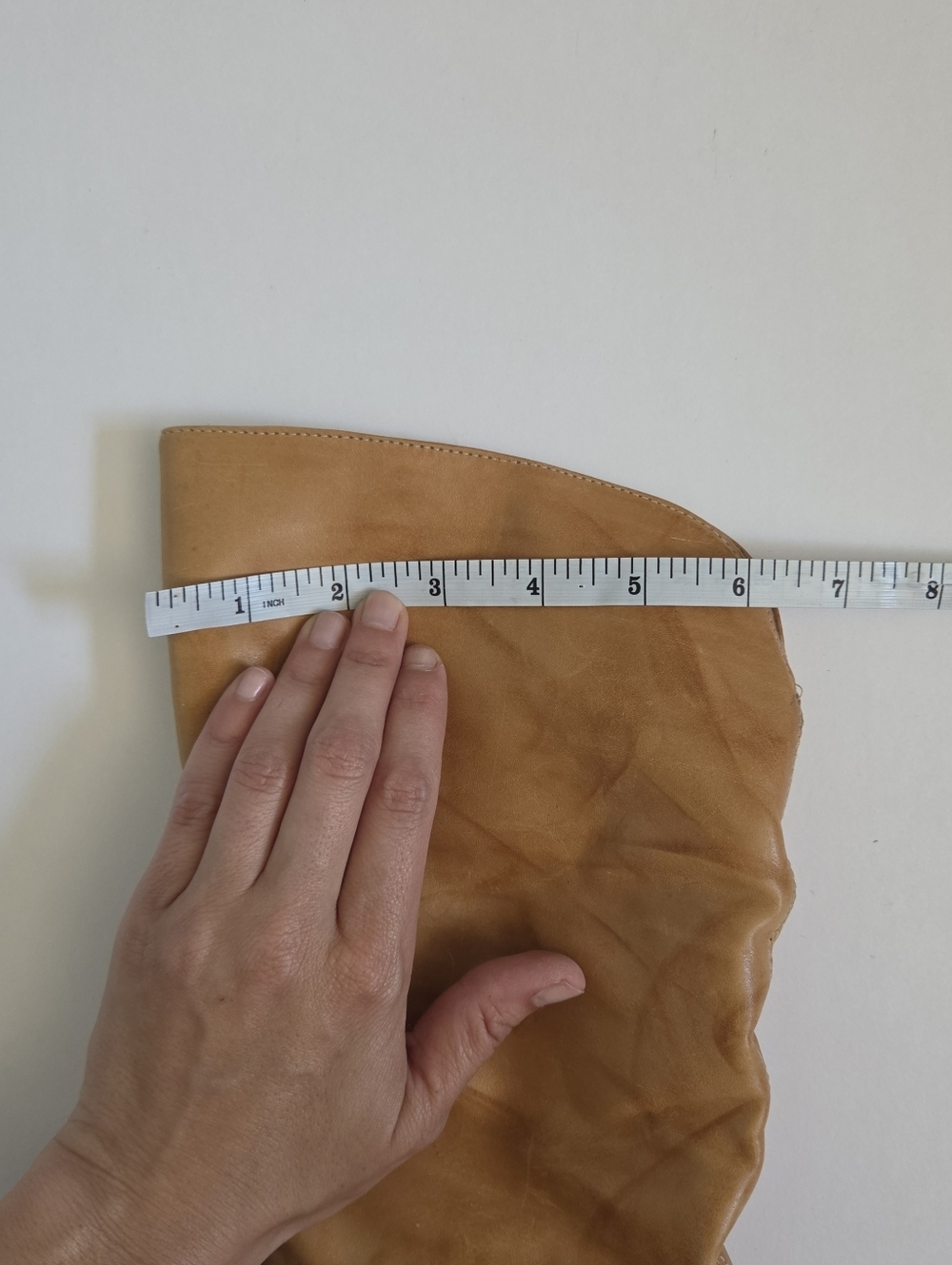 Tan Genuine leather knee high pointed toe boot stiletto heel made in Brazil sz 7 - Picture 12 of 12